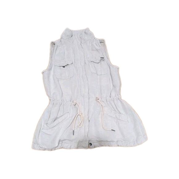 Max Jeans Linen Vest Preppy Costal Safari Size Small - Picture 1 of 8